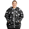 Vinyl Pattern Plus-Size Zip Hoodie