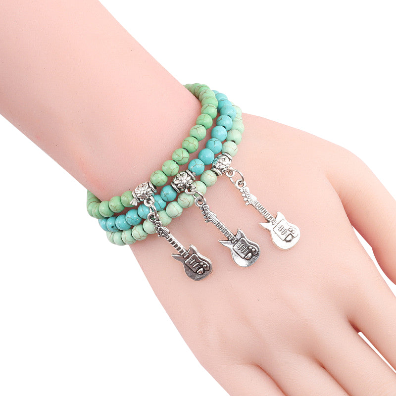 Free - Guitar Pendant Beaded Bracelets