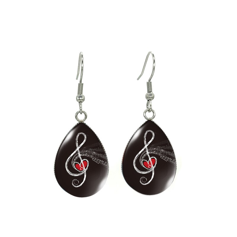 Music Notes Fish Hook Earrings