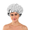 Music Notes White Shower Cap