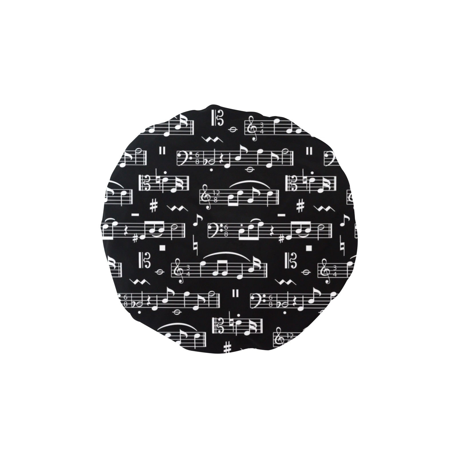 Music Notes Black Shower Cap