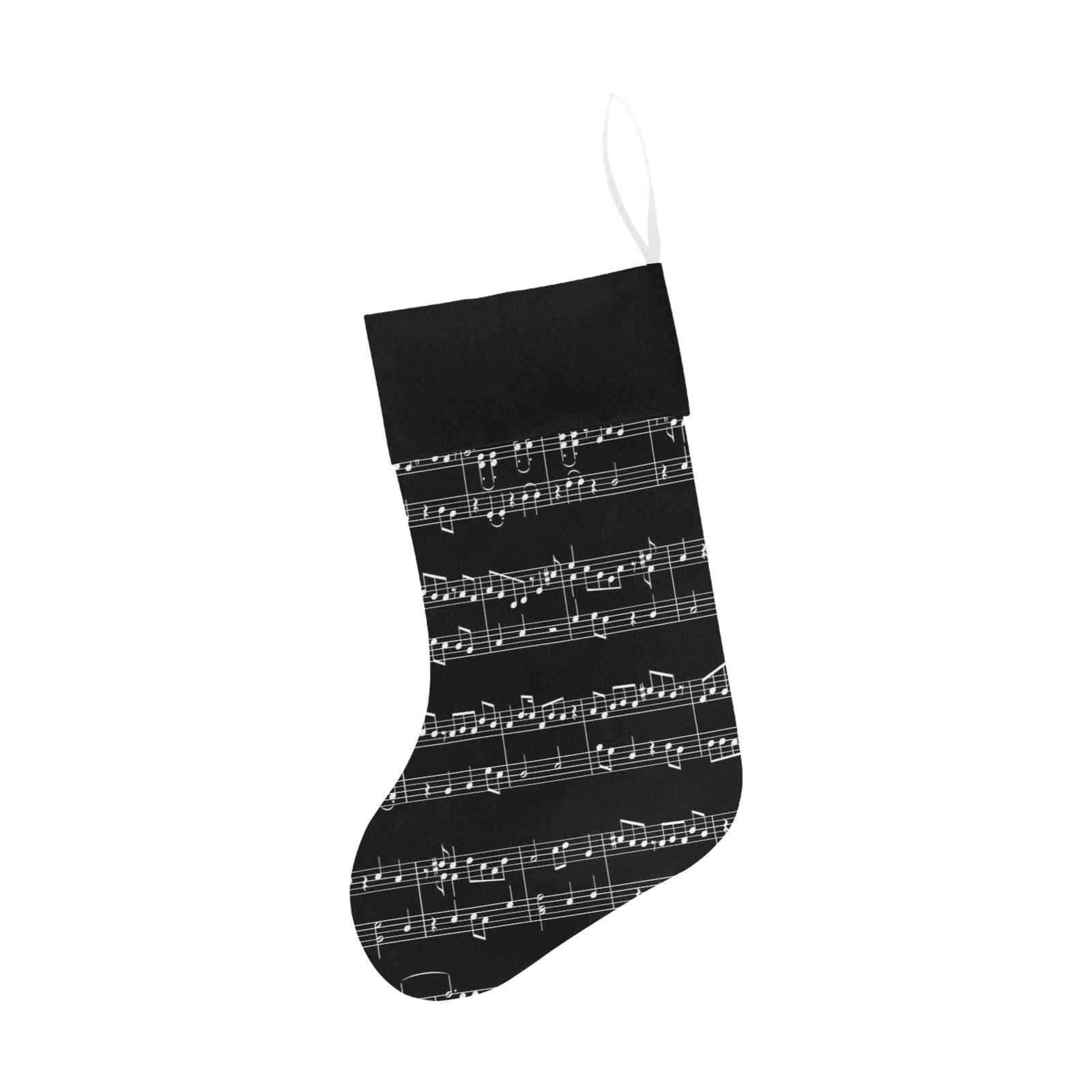 Music Sheet Black Christmas Stocking