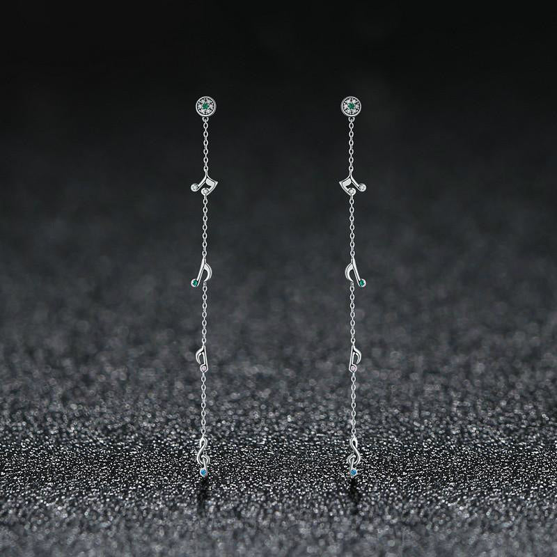 Musical Note Long Earrings