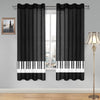 Simple Piano Gauze Curtain 28"x63" (Two Pieces)