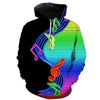 Kid/Adult Music Print Black Hoodie