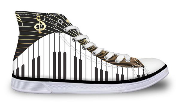 Inflatable Musical Note Shoes Musical Note Women High Top Sneakers - Artistic Pod
