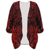 Music Notes Red Chiffon Kimono