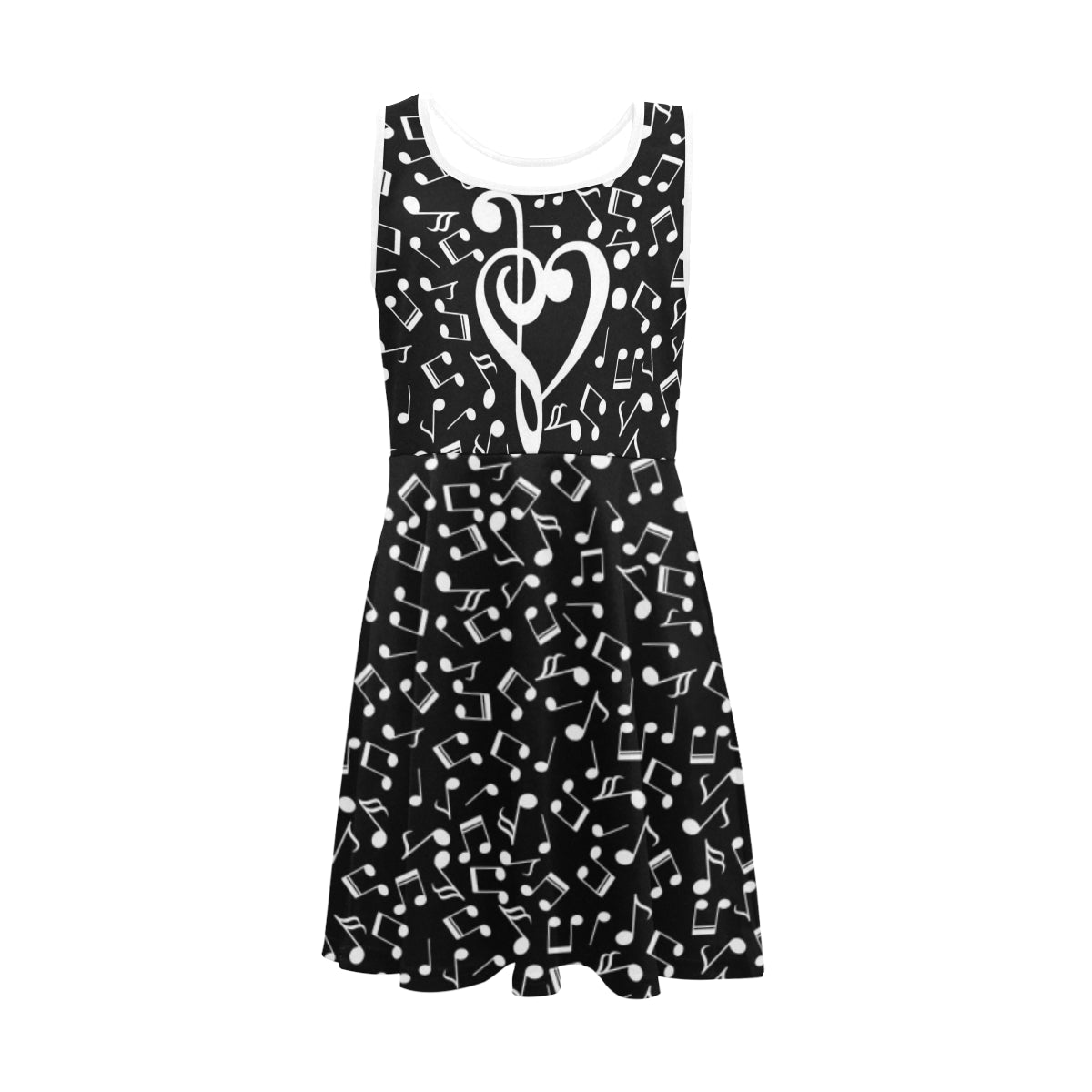 Musical Notes Heart Girl's Sleeveless Sundress