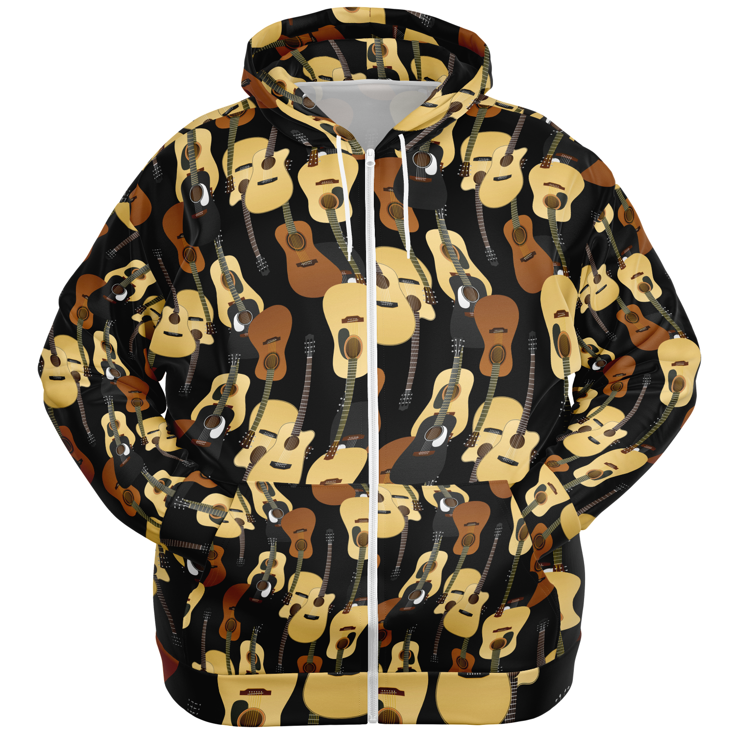 Guitar Wave Plus-Size Zip Hoodie
