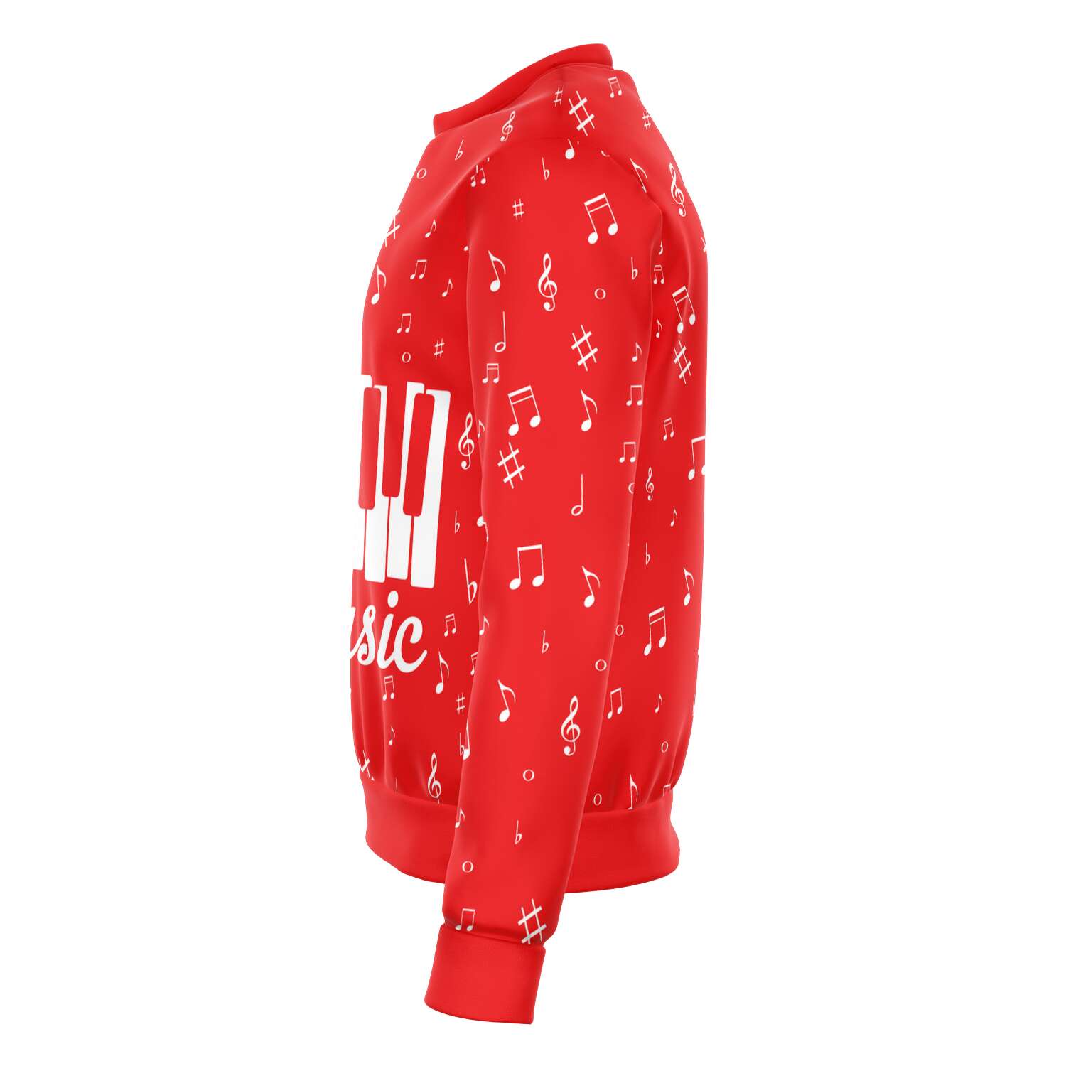 Piano Music Notes Red Sweatshirt