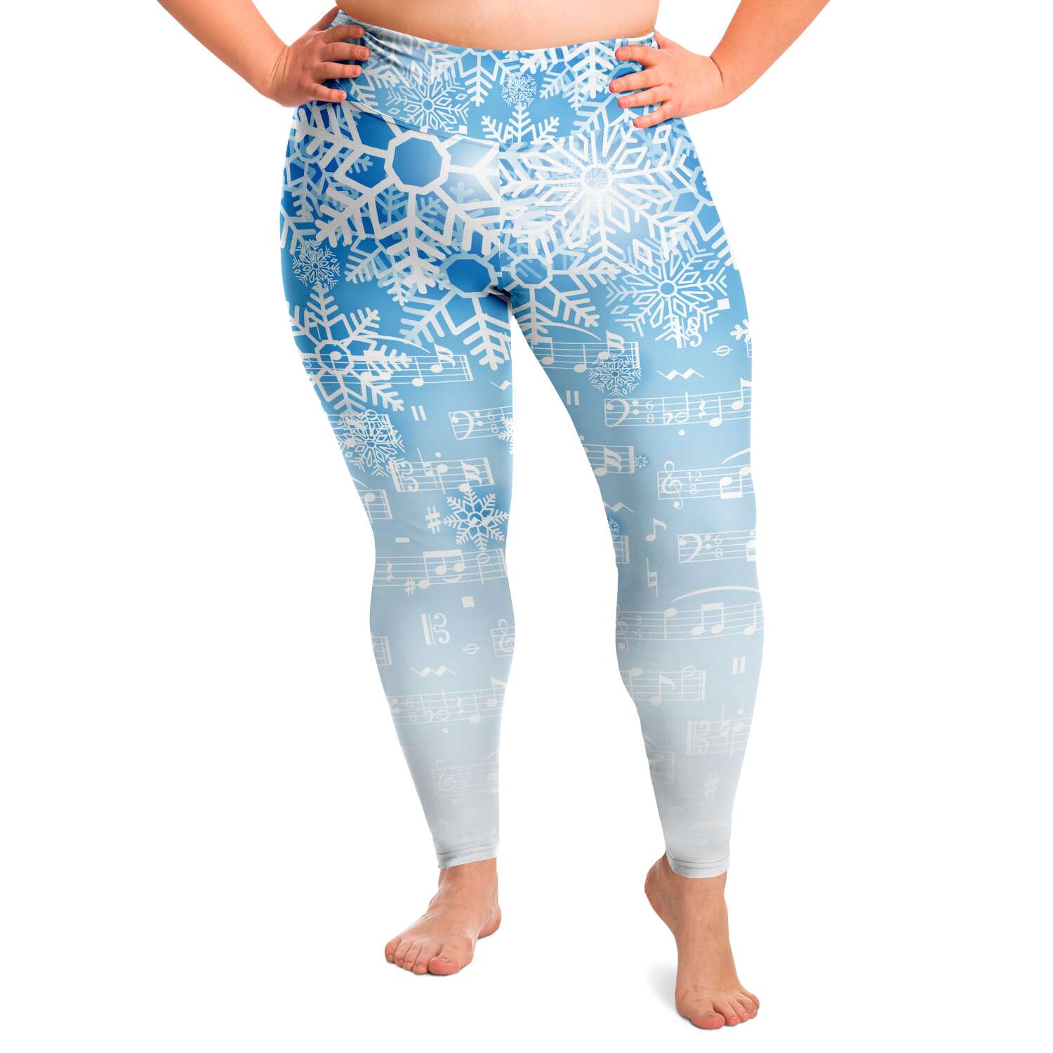Musical Notes Christmas Plus Size Leggings