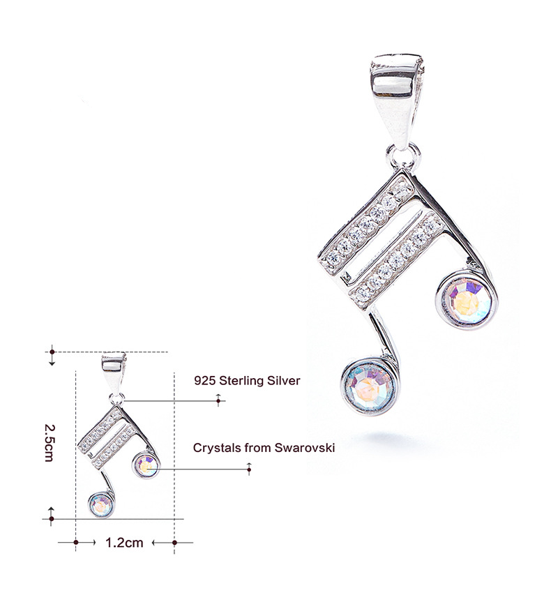 Music Notes 925 Silver Necklace