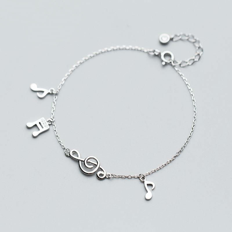 Sterling Silver Music Note Bracelet