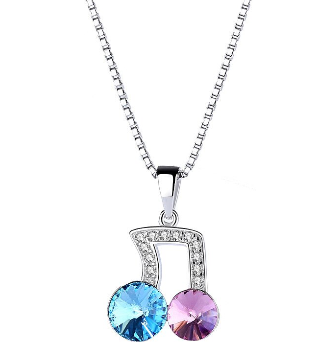 Sterling Silver Musical Notes Necklace
