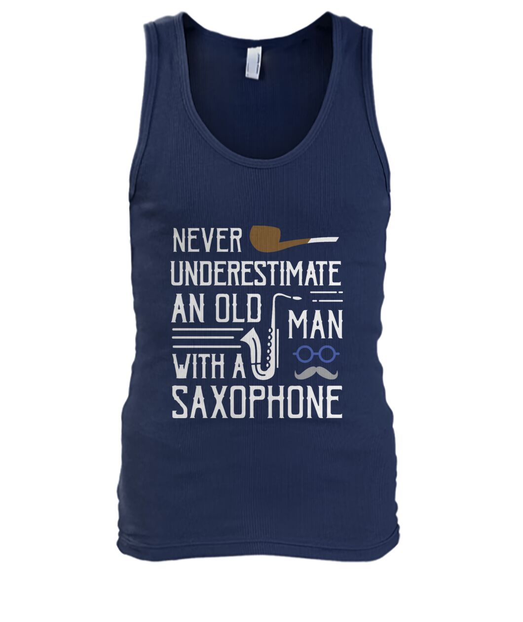 Saxophone Tank Top - Navy / S - { shop_name }} - Review