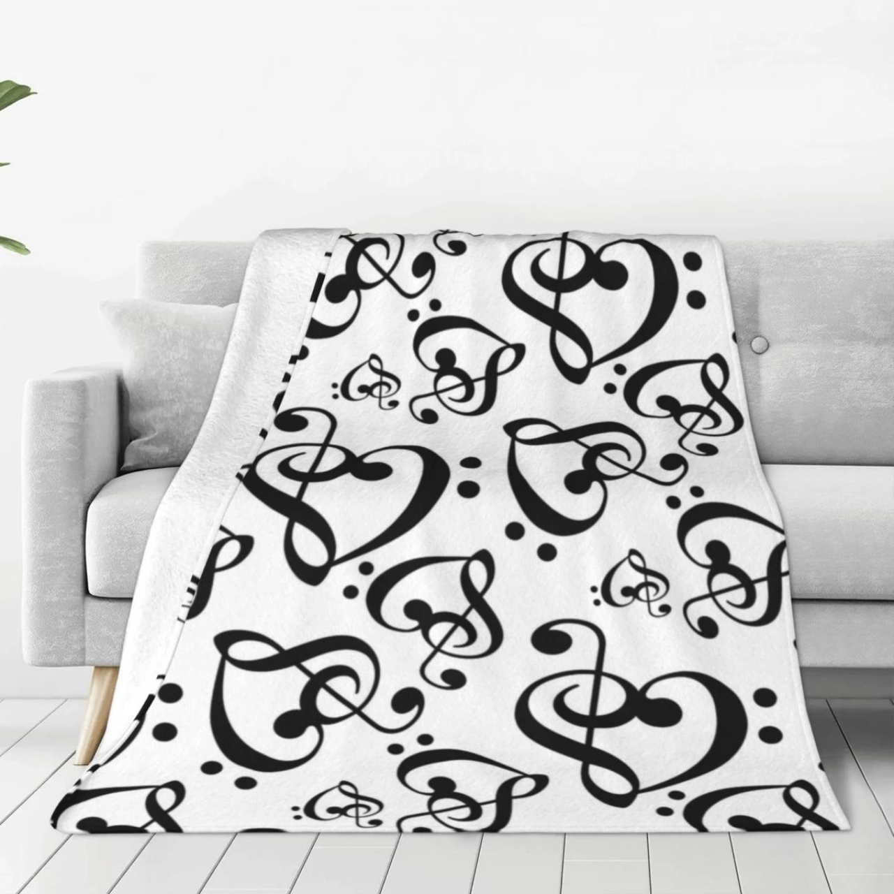 Music Theme Flannel Throw Blanket