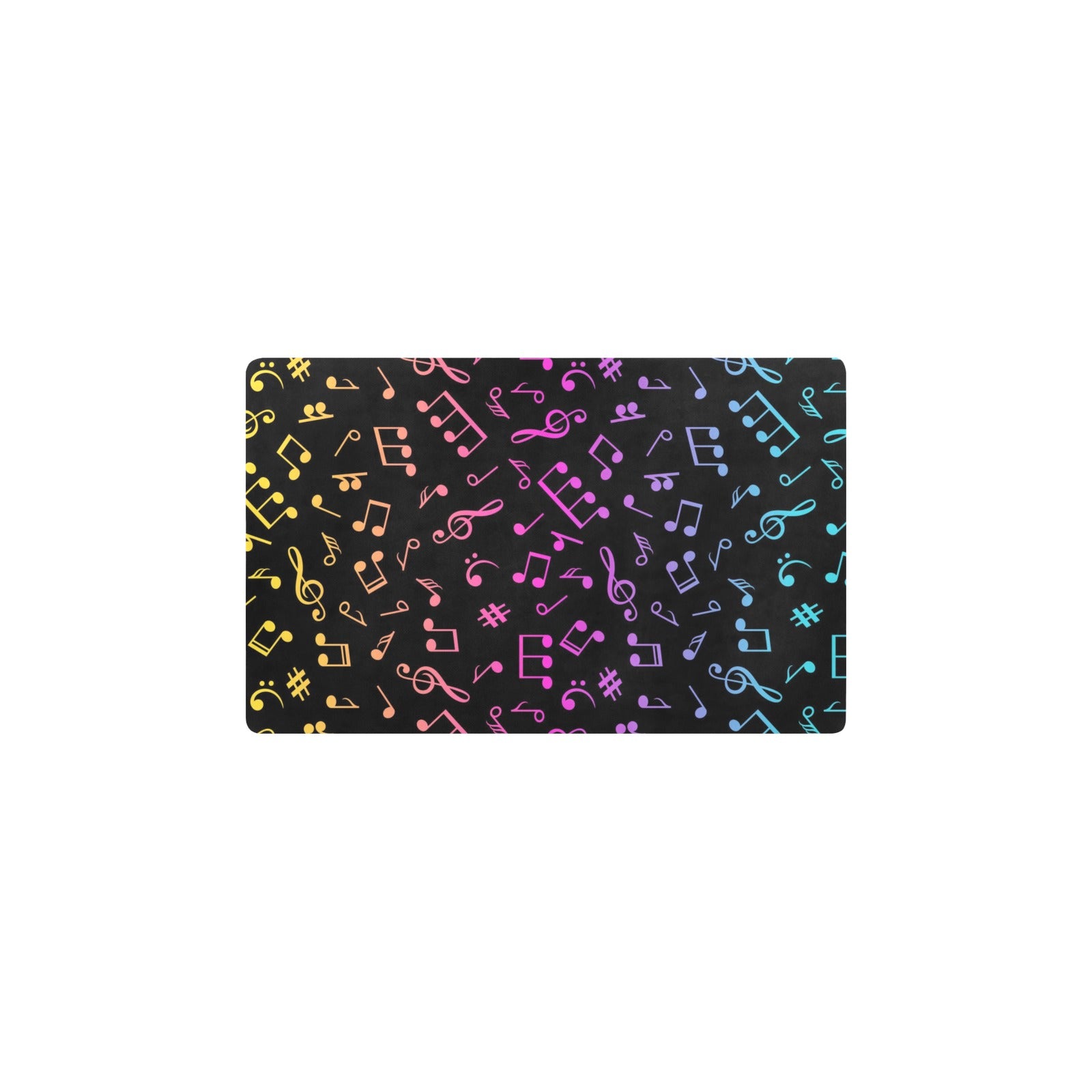 Rainbow Music Notes Kitchen Mat 28"x17"
