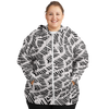 Piano Keys Wave Plus-Size Zip Hoodie