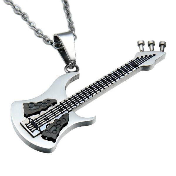 Stainless Steel Electric Guitar Necklace