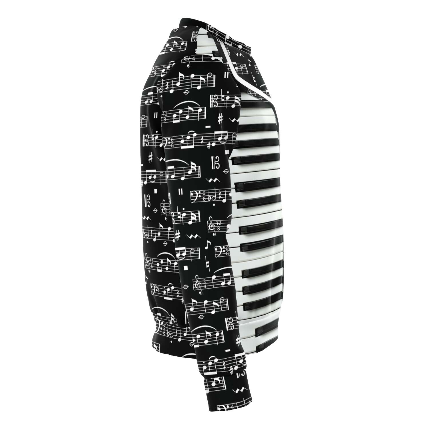 Piano Keys Music Notes Black Sweatshirt