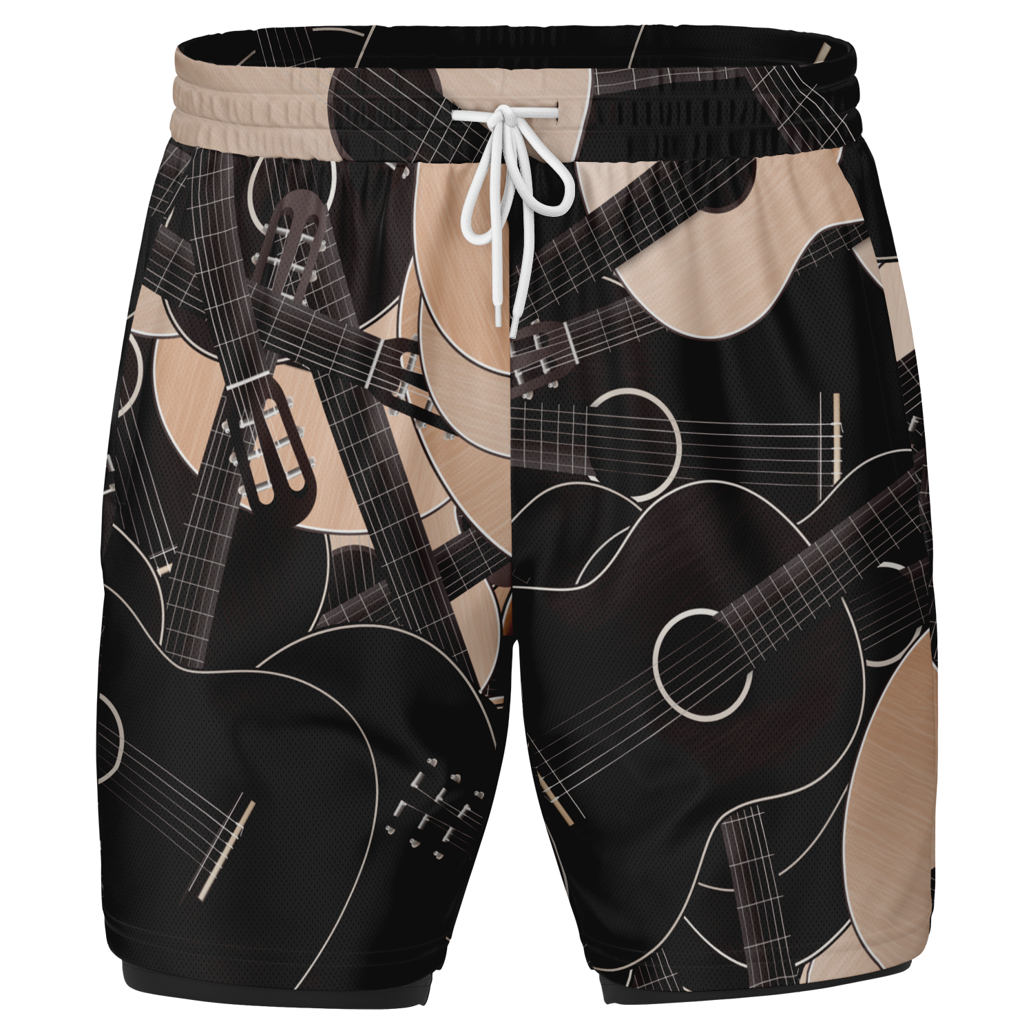 Guitar Pattern 2-In-1 Shorts