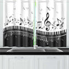 Musical Notes And Piano Window Curtains