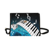 Blue Piano Print Canvas Bag