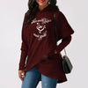 "When Words Fails Music Speaks" Irregular Hoodie - Wine Red / S - { shop_name }} - Review