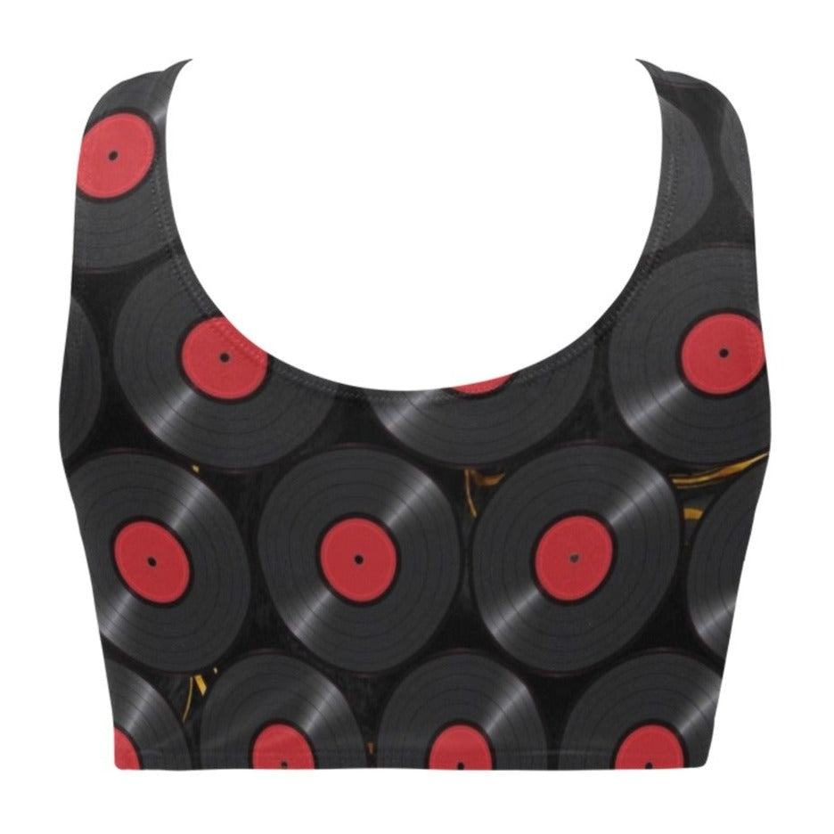 Vinyl Pattern Bikini Top