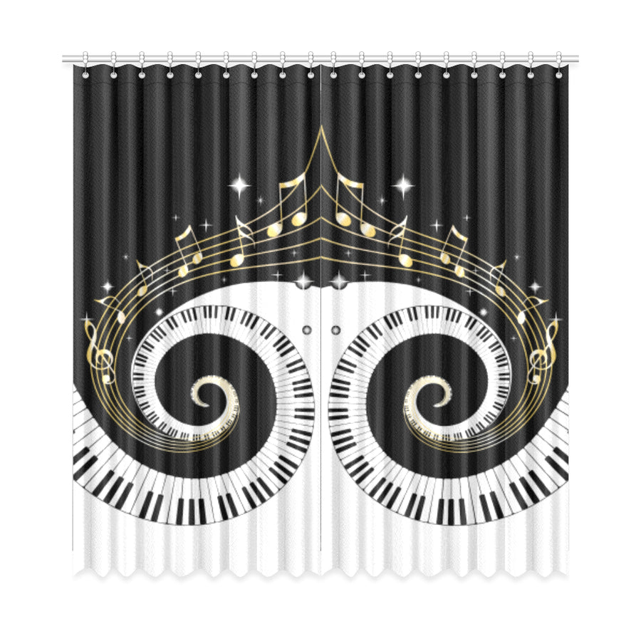 Piano Art Music Window Curtain