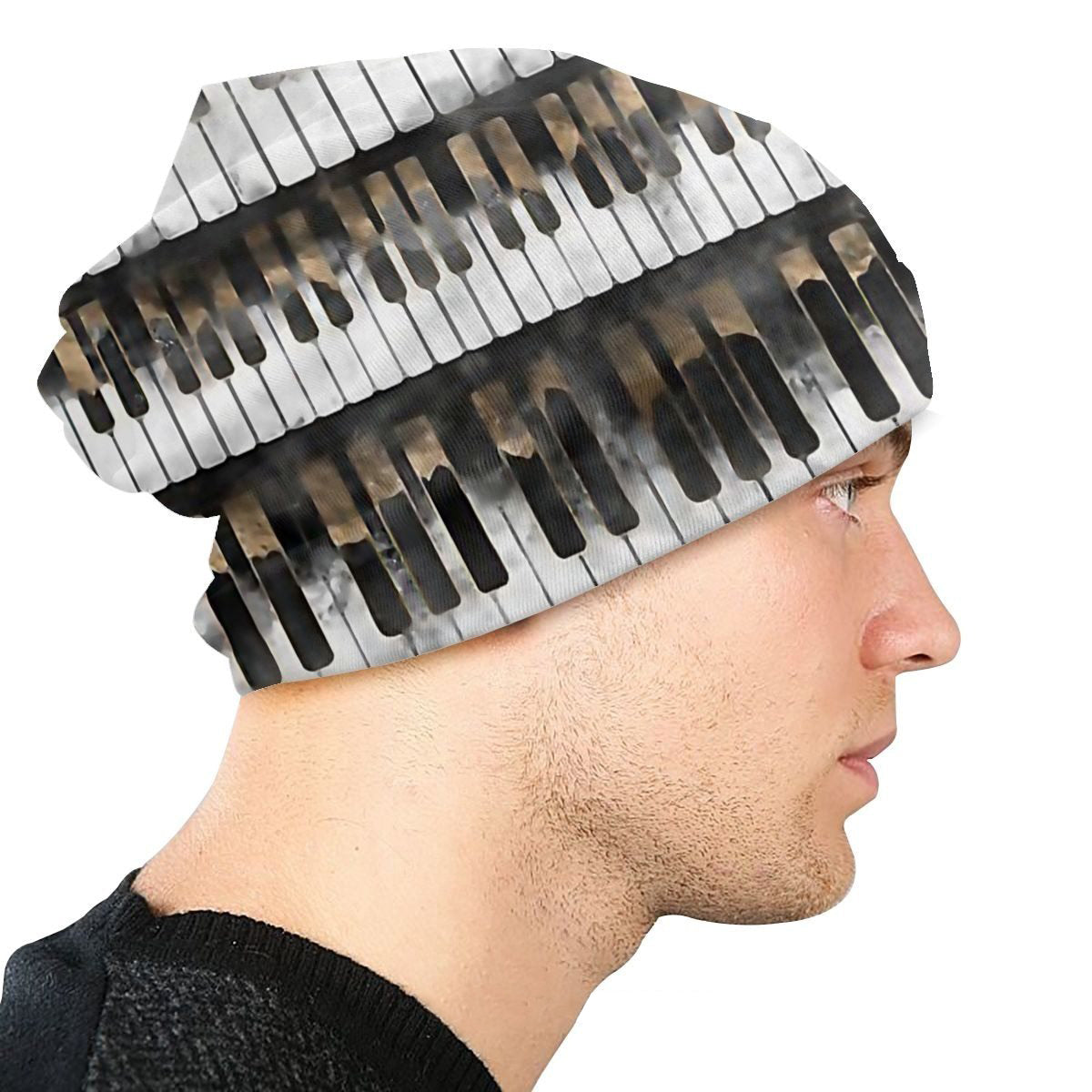 Vintage Piano Keys Print Beanie