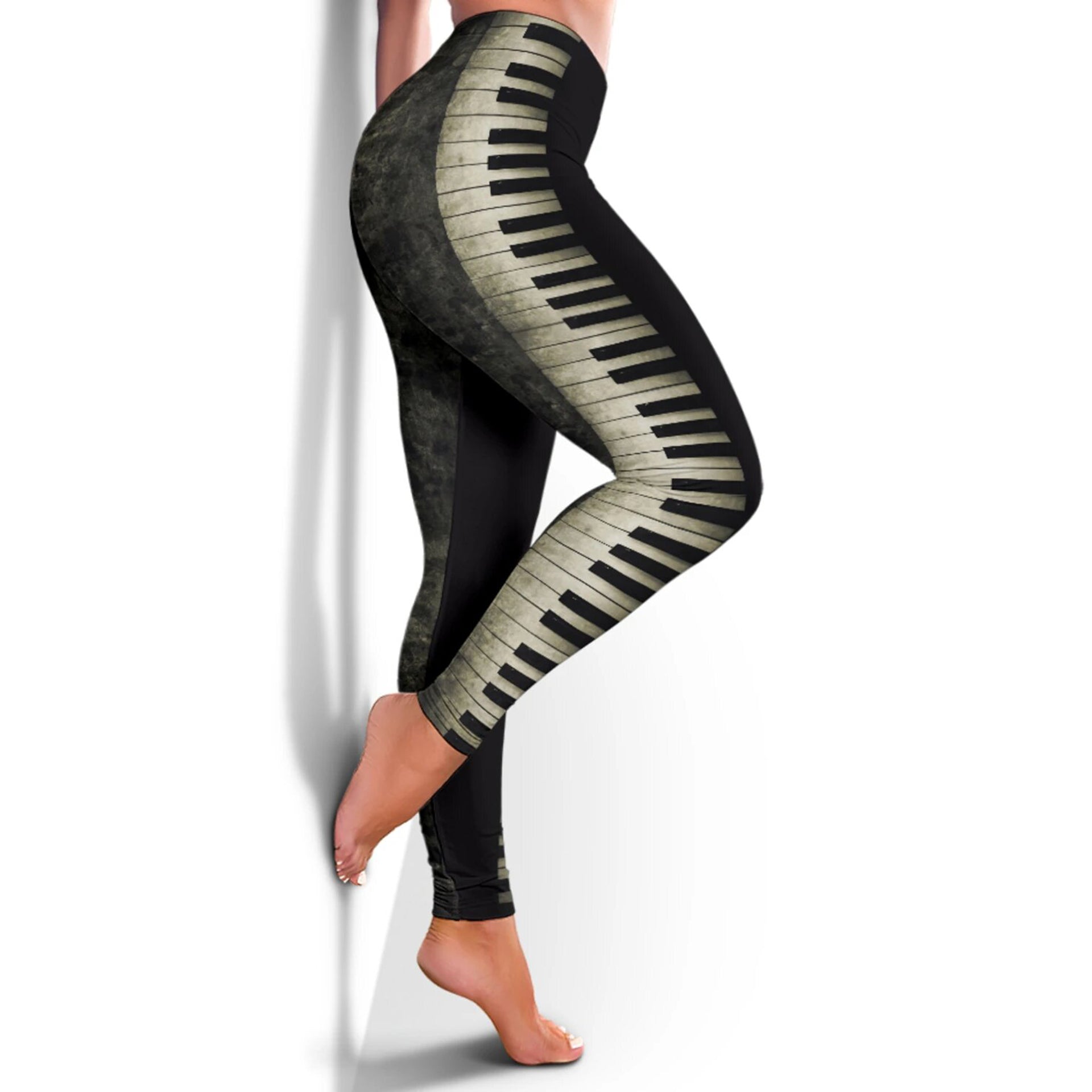 Piano Key Black Women's Leggings