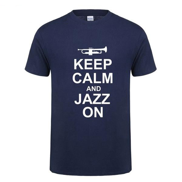 Trumpet Keep Clam & Jazz On T-shirt