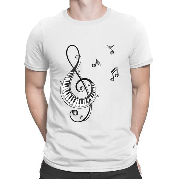 Treble Clef & Piano Design T-shirt