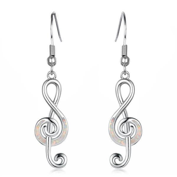 Music Note Long Drop Earrings
