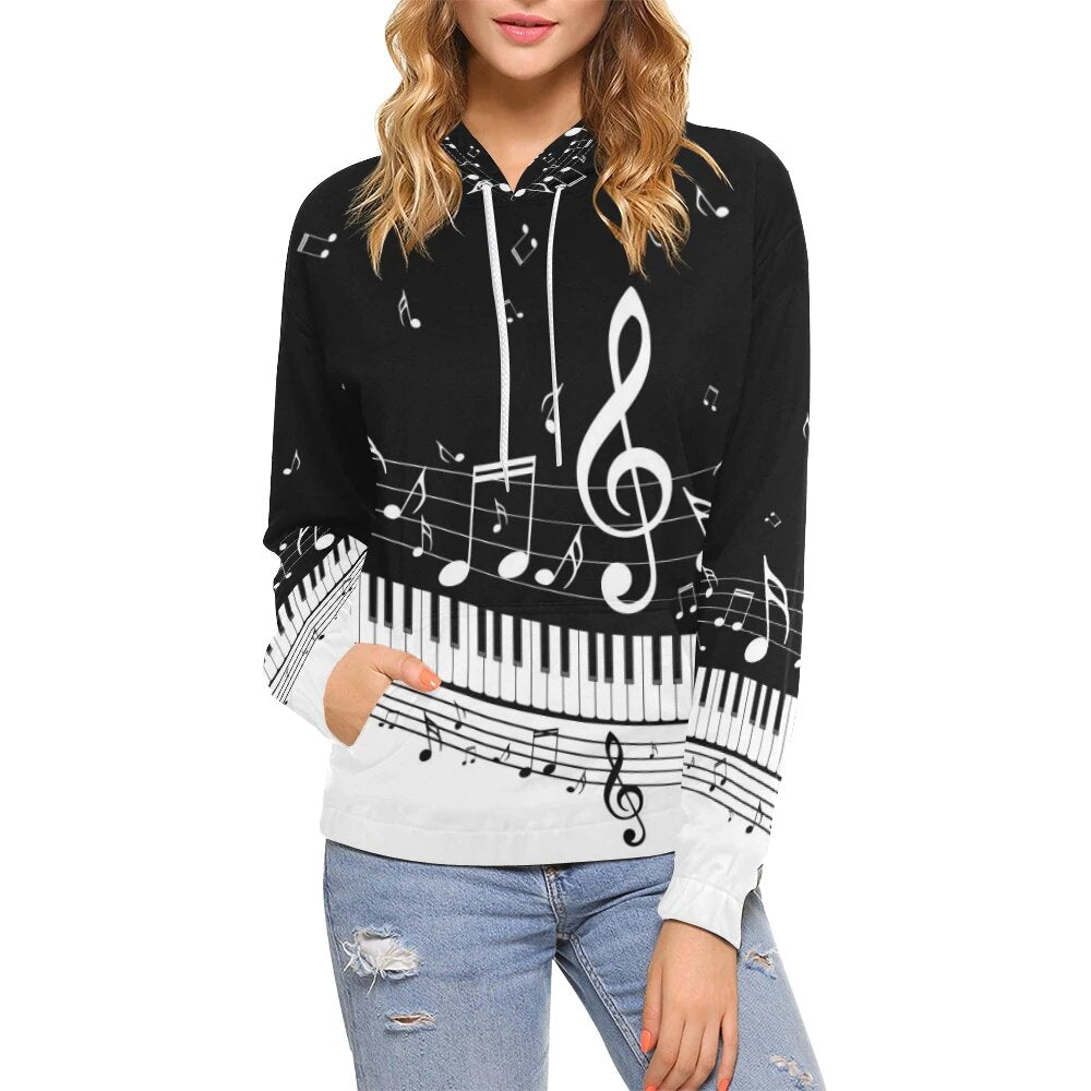 Piano and Music Notes Hoodie
