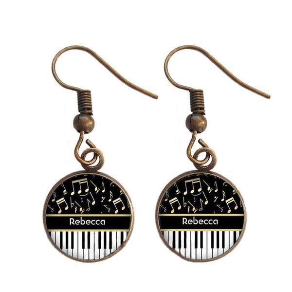 Retro Music Piano Earrings