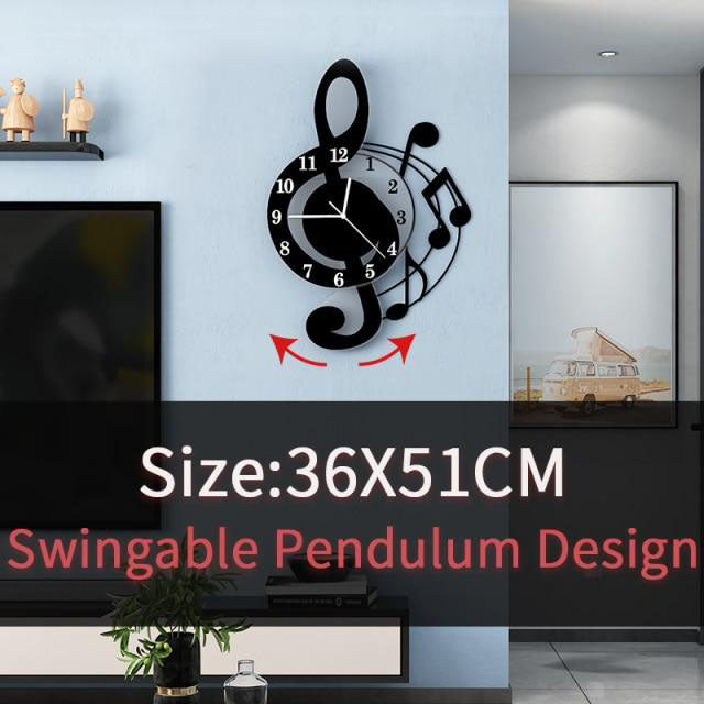 Music Treble Clef Swingable Wall Clock
