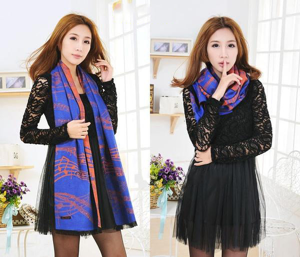 Winter Musical Note Scarf