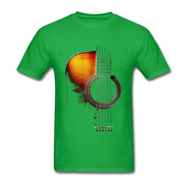 Acoustic Guitar T-Shirt - Green / XS - { shop_name }} - Review