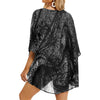 Music Notes Black Chiffon Kimono