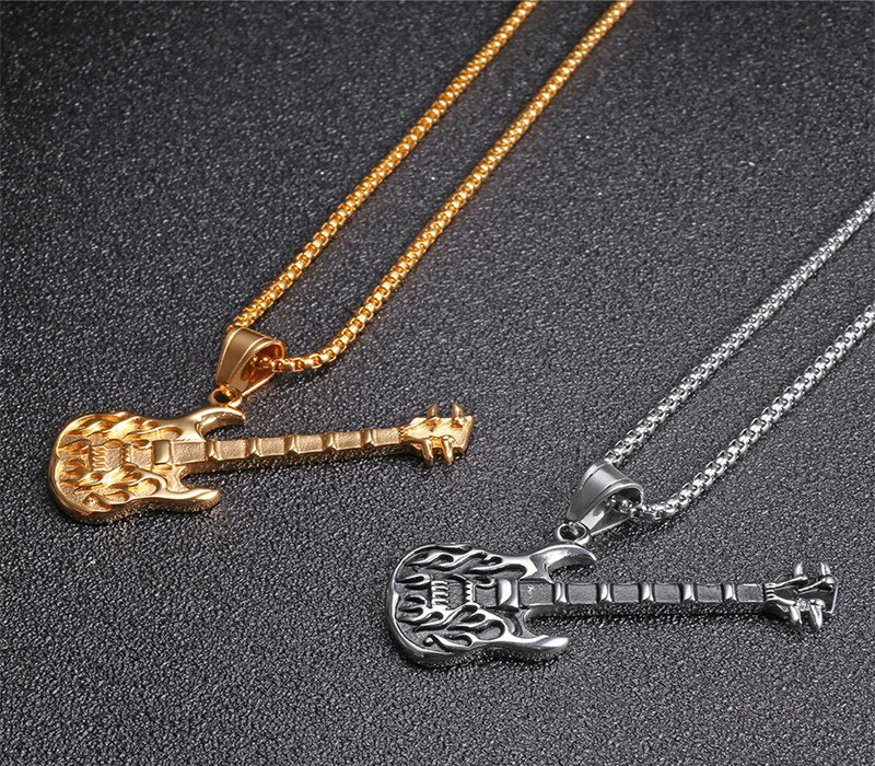 Punk Rock Guitar Necklace