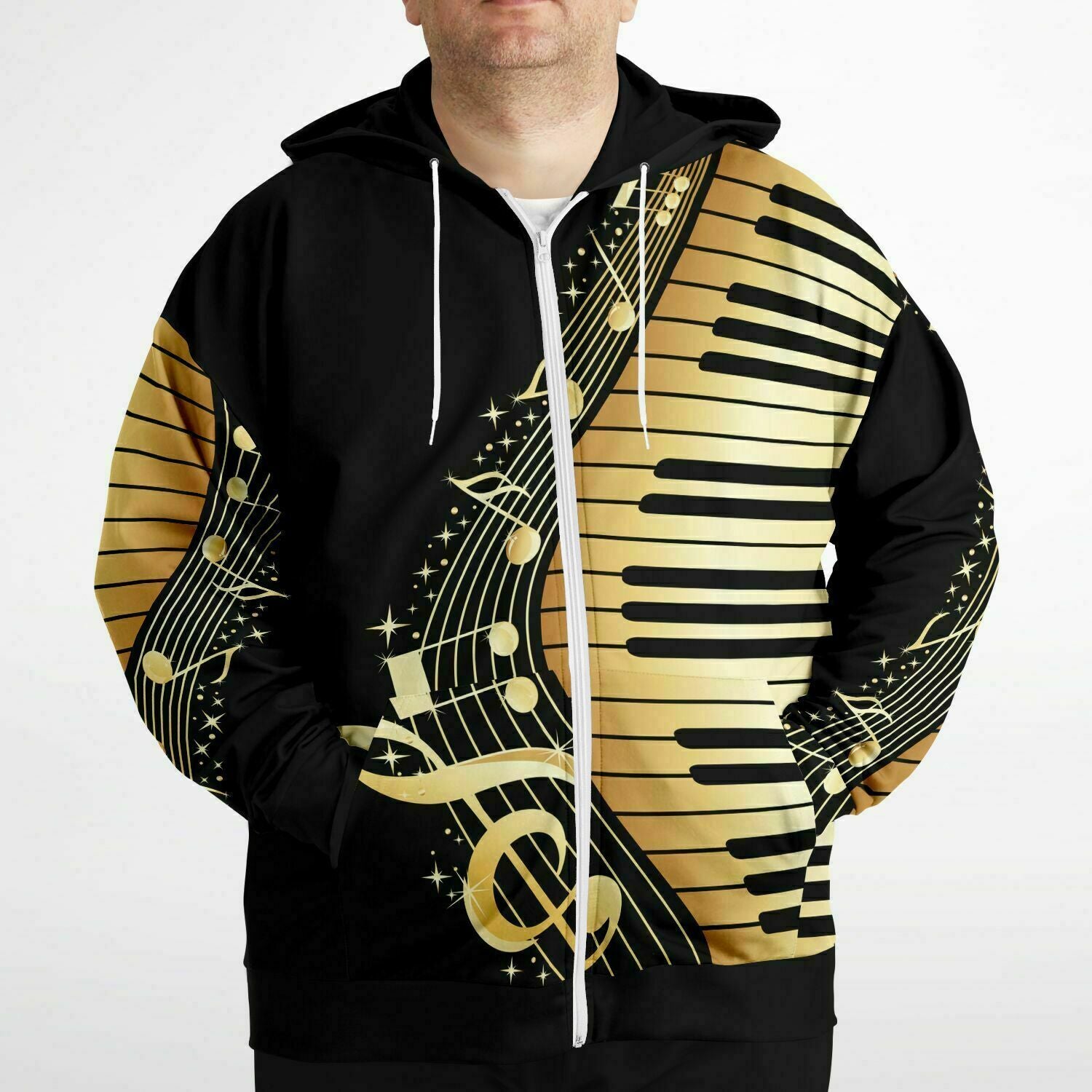 Piano Music Premium Zip Hoodie