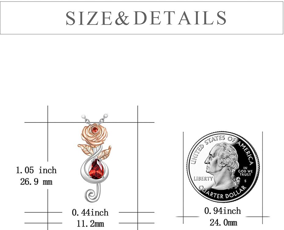 Treble Clef Rose Necklace