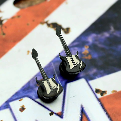 Free - Black Electric Guitar Earrings