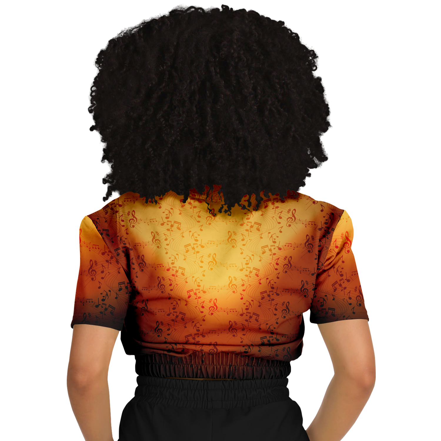 Music Notes Cropped Sweatshirt