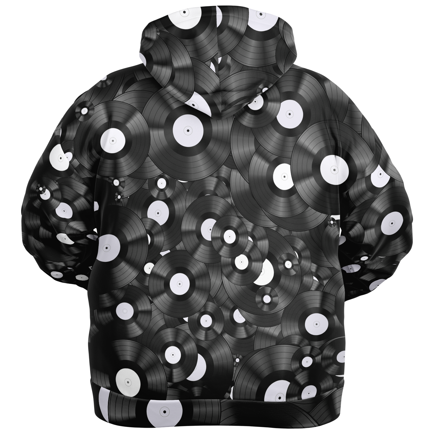 Vinyl Pattern Plus-Size Zip Hoodie
