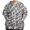 Piano Keys Wave Plus-Size Zip Hoodie
