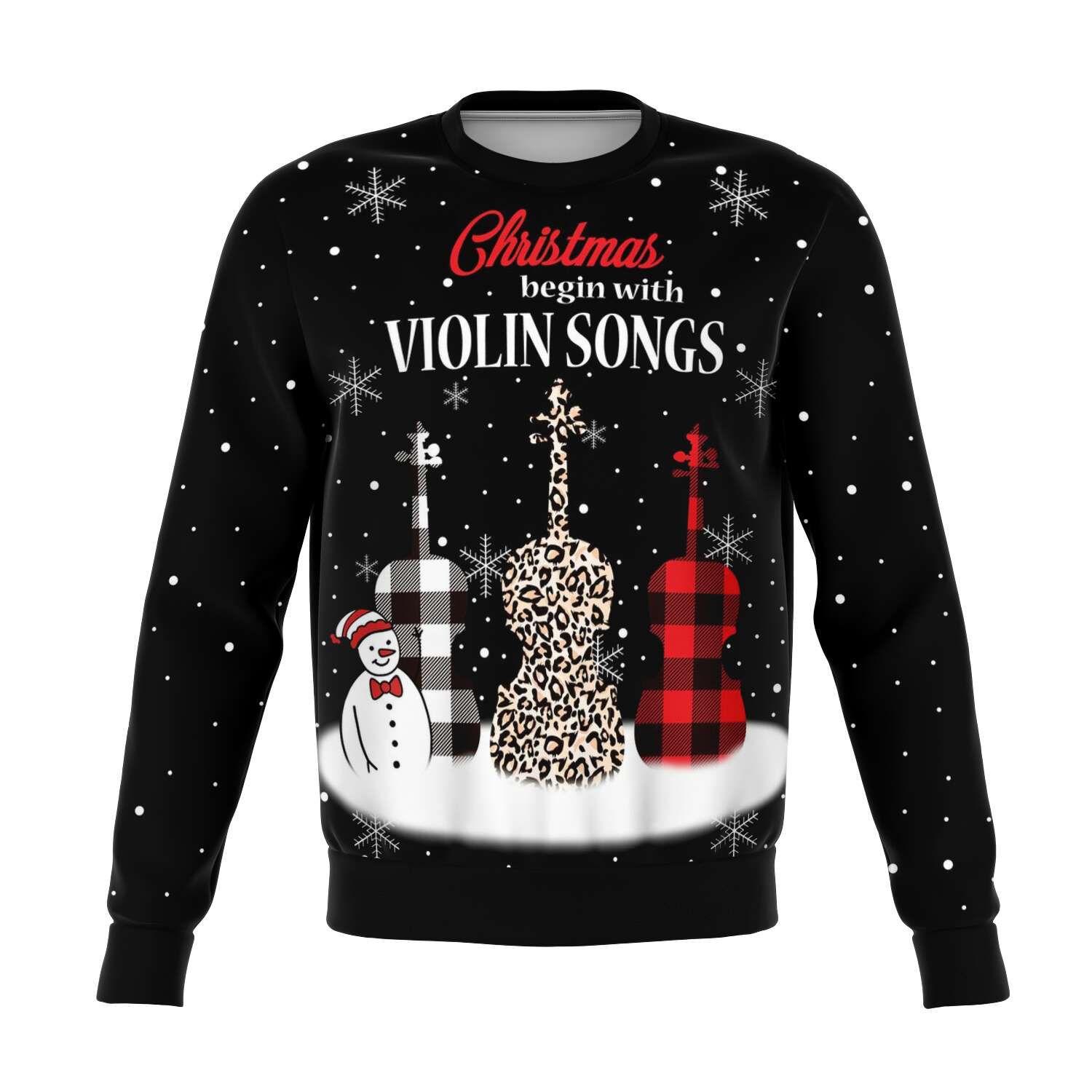Christmas Begin With Violin Songs Black Sweatshirt