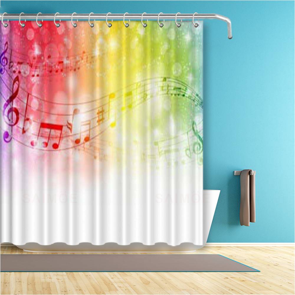 Music Notes Bathroom Curtain